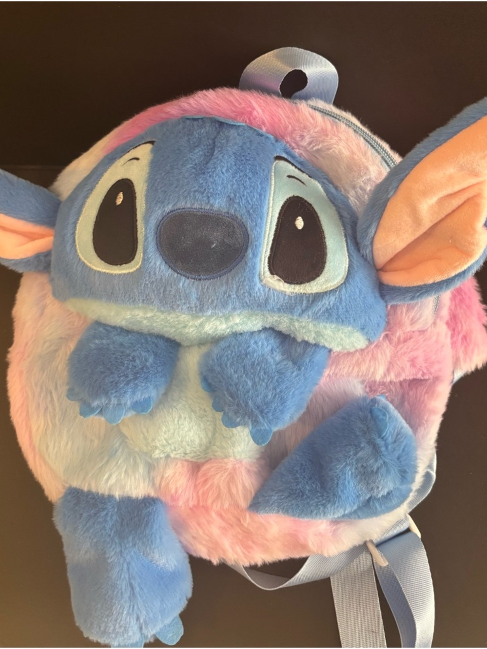 Blue and Pink Plush Stitch-Inspired Kids Backpack